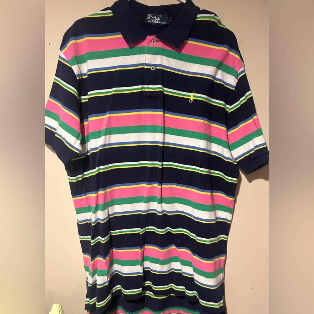 Mens Polo Ralph Lauren Multi Stripe Polo XL EUC